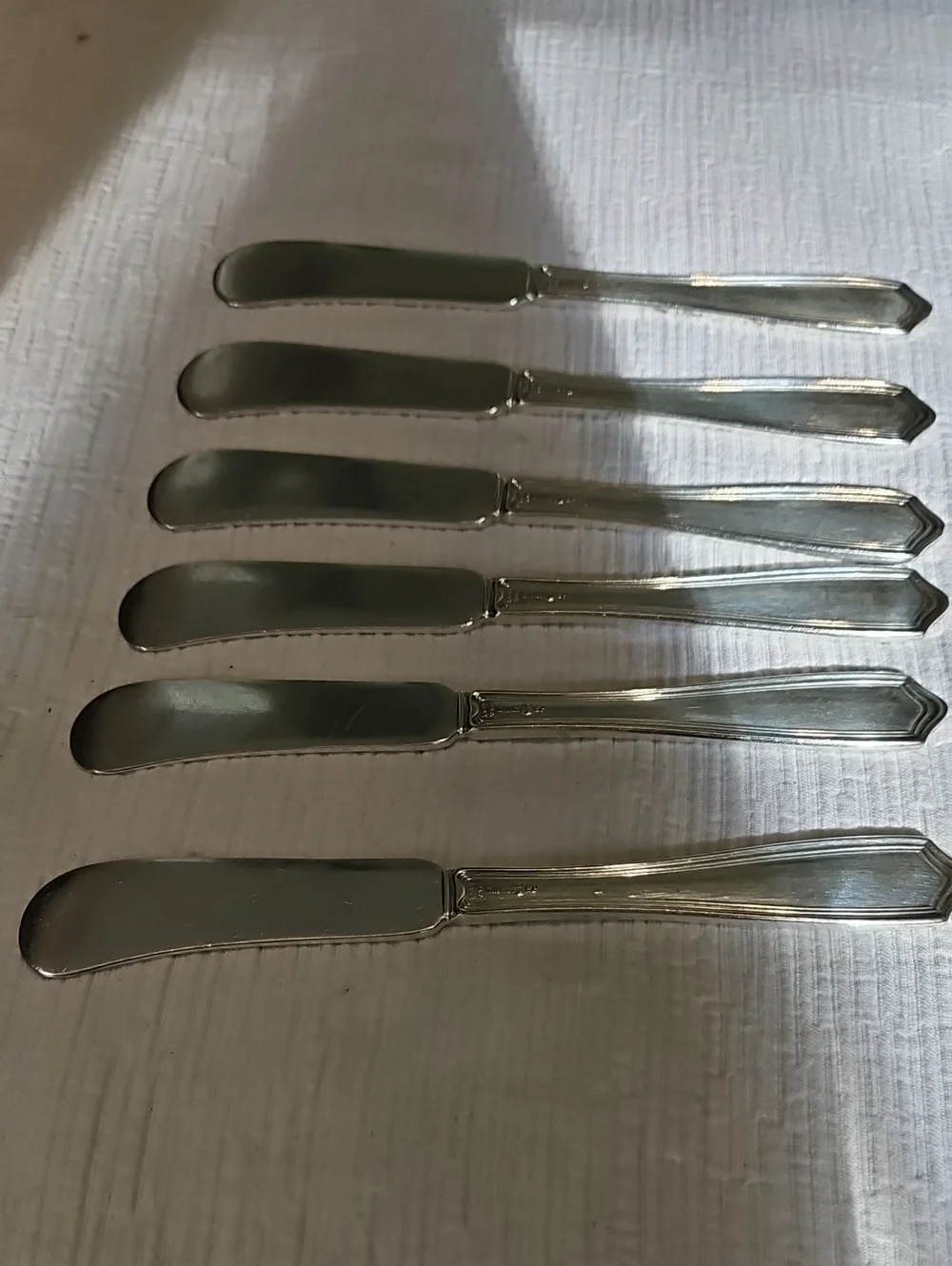 6 Butter Silver Plated Knives GMCo. Shelburne Pattern
